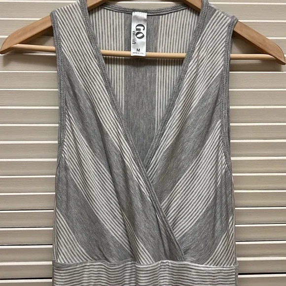 Go Couture Striped Maxi Dress in Grey Colorblock - Picture 4 of 17